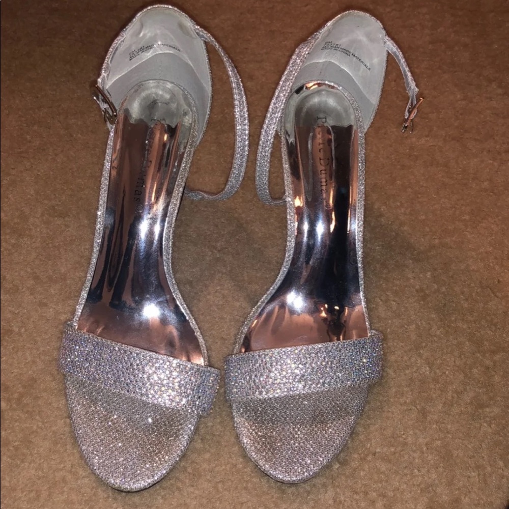 Shiny silver heels